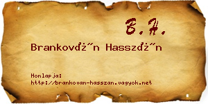 Brankován Hasszán névjegykártya